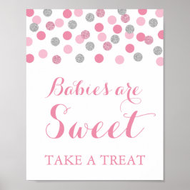 Póster Bebés rosados y plateados son dulces, tomen un Rót