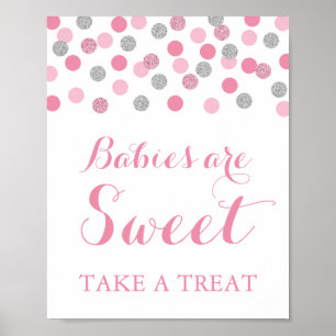 Póster Bebés rosados y plateados son dulces, tomen un Rót