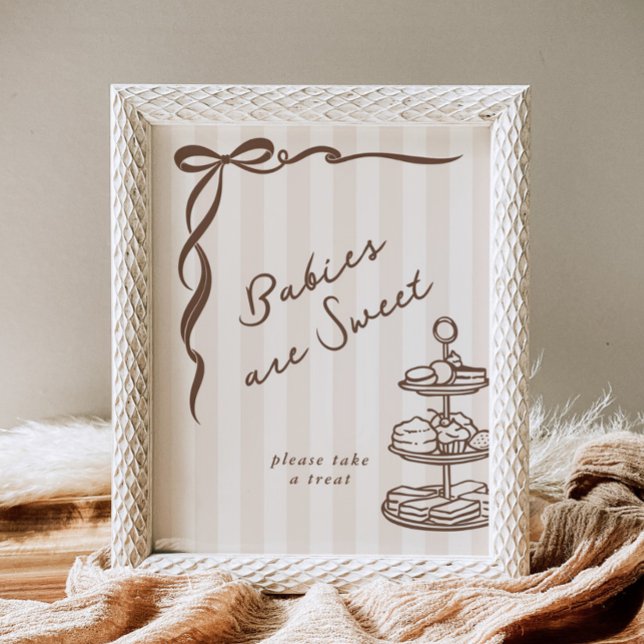 Póster Bebés son dulces Bebe Cafe Lazo Marrón Dibujado a  (Subido por el creador)