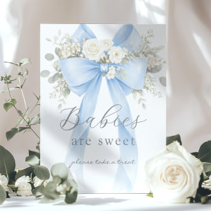 Póster Bebés son dulces Lazo Azul Coqueta