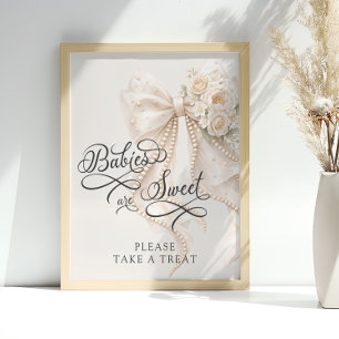 Póster Bebés Son Dulces Toma Un Regalo Arco Floral