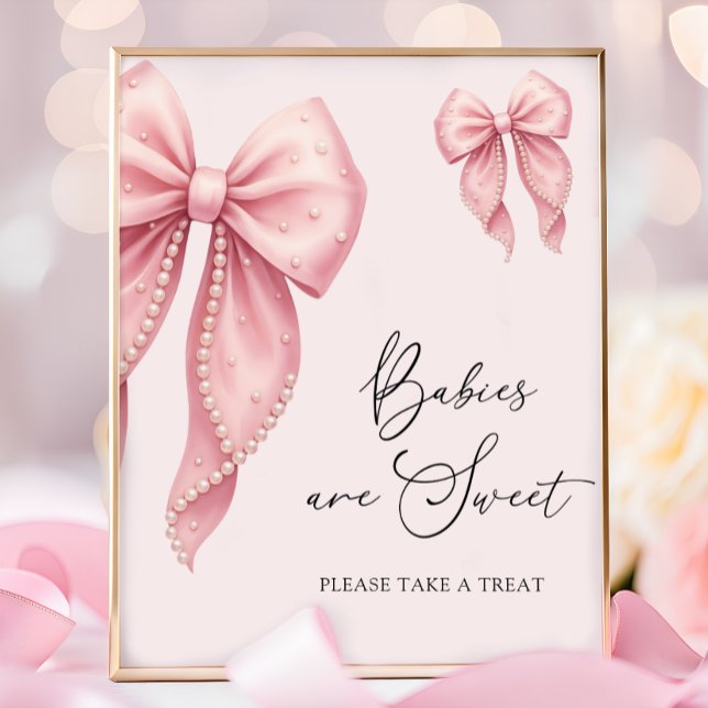 Póster Bebés Son Dulces Toma Un Regalo Lazo Rosa (Subido por el creador)
