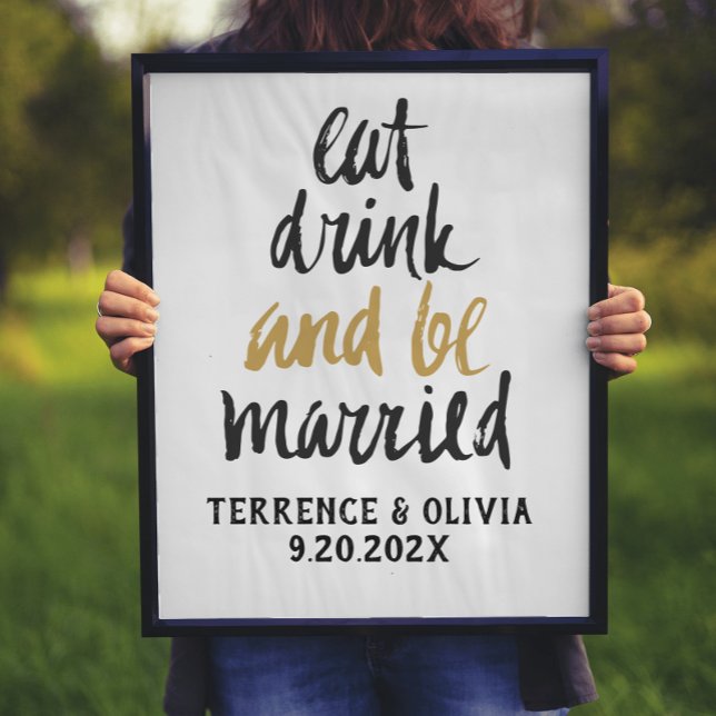 Póster Bebida Casada Rótulo Boda Personalizado (Subido por el creador)