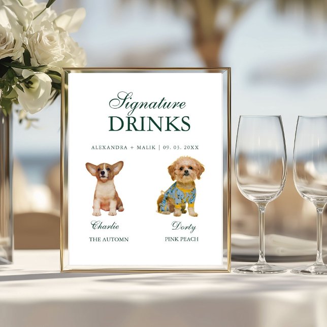 Póster Bebida con firma de caligrafía para perro mascota  (Subido por el creador)