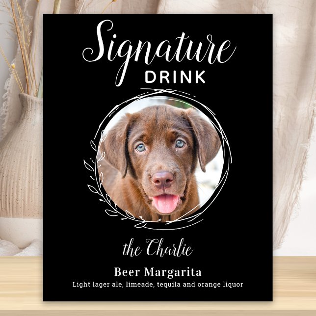 Póster Bebida con firma de perro Moderno Mascota negro Bo (Subido por el creador)