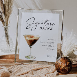 Póster Bebida con firma de Rótulo Espresso Martini