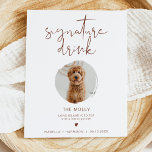 Póster BEBIDA CORIANDER Boho 1 Foto Firma<br><div class="desc">Esta señal de bebida característica presenta una ranura para una foto, una fuente manuscrita con estilo, y un diseño minimalista moderno con una combinación de colores boho óxido y blanco. Cambie fácilmente la fuente y el color de fondo para que coincida con su evento. Esta señal es perfecta para agregar...</div>
