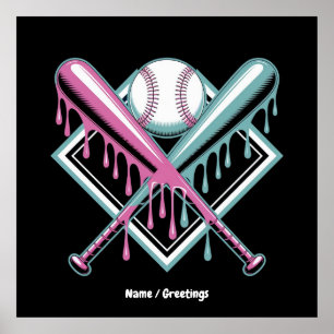 Póster Bebida De Béisbol Para Niños Hielo Cream Bat - Juv