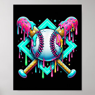 Póster Bebida De Béisbol Para Niños Hielo Crema Chica Bas