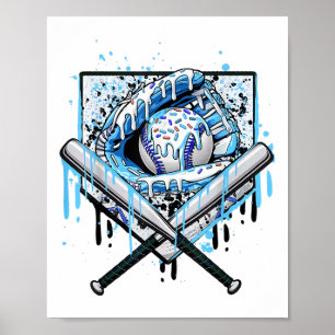 Póster Bebida De Béisbol Para Niños Jóvenes Jóvenes Con H