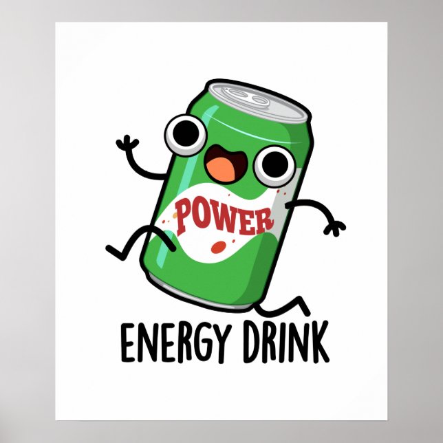 Póster Bebida de energía divertida píun de bebida enérgic (Frente)