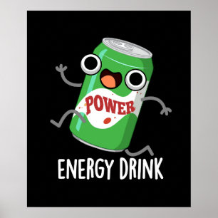 Póster Bebida de energía divertida píun de bebida enérgic
