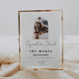 Póster Bebida de firma de mascota con foto