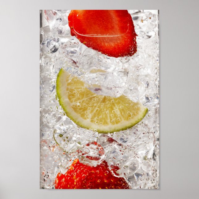 Póster Bebida de fresa con cal (Frente)