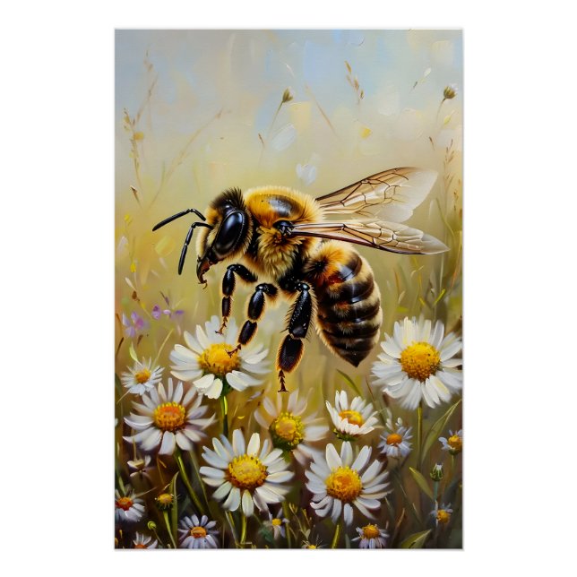 Póster Bebida de miel alrededor de flores silvestres Acei (Anverso)