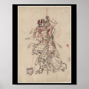 Póster Bebida de Samurai Sake alrededor del siglo XIX