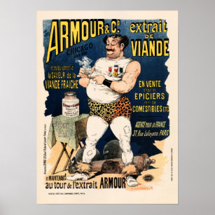 Póster Bebida del extracto de carne francesa Armor & Co