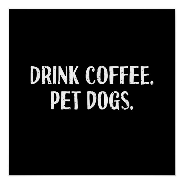 Póster Bebida Divertida Café Mascotas Perros Monos Café A (Anverso)
