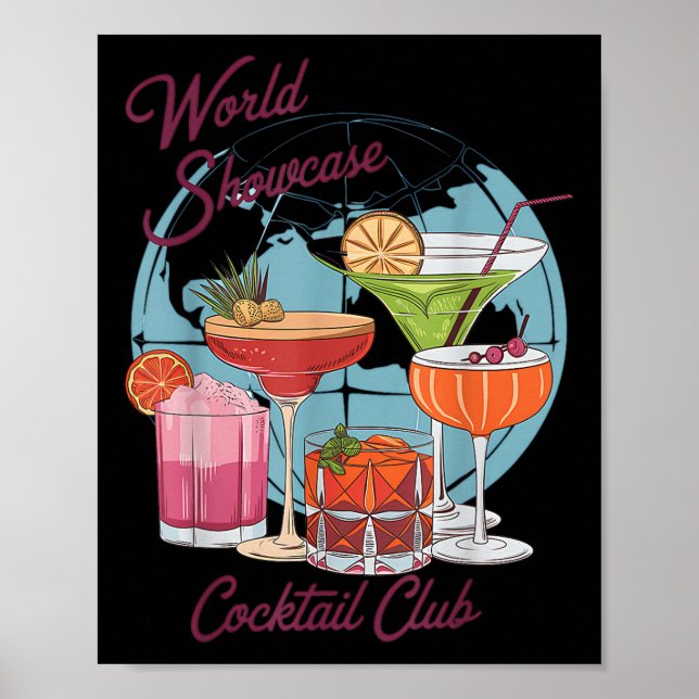 Póster Bebida Epcot World Showcase Tail Club Beber T (Frente)