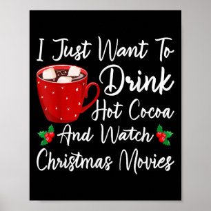 Póster Bebida Graciosa Chocolate Caliente Y Ver Películas