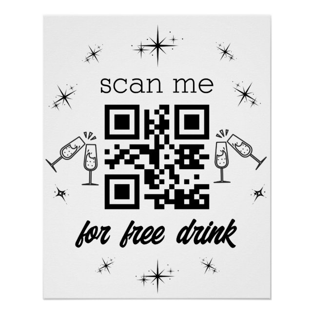 Póster bebida libre código qr moderno (Anverso)