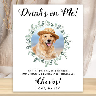 Póster Bebidas a mi cargo Perro Bar Abierto Foto Boda de