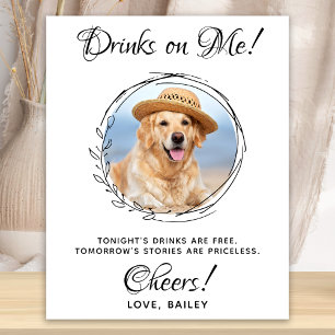 Póster Bebidas a mi cuenta Foto personalizada Perro Barra