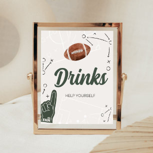 Póster Bebidas Baby Shower en fútbol