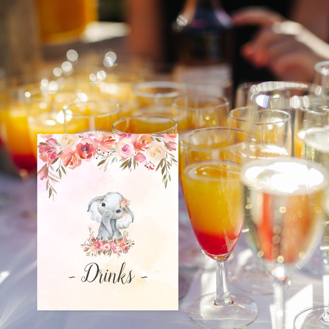 Póster Bebidas Baby Shower para elefantes bebés (Subido por el creador)