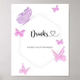 Póster Bebidas Butterfly sírvete tú mismo