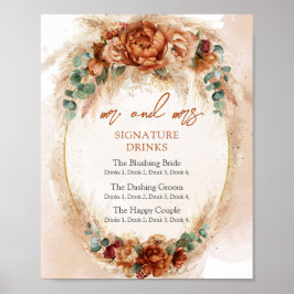 Póster Bebidas con firma de arco burdeos de Trendy Terrac