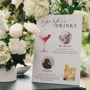 Póster Bebidas con firma de fotos de mascotas mínimas de 