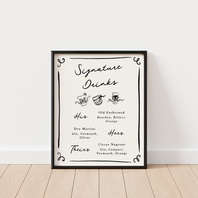 Póster Bebidas con firma de manos extravagantes (Subido por el creador)