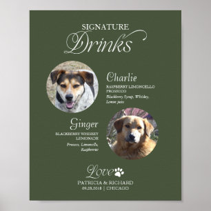 Póster Bebidas con firma de mascotas Foto Firma de bodas