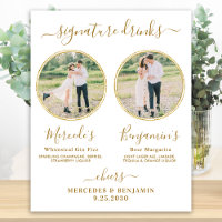 Bebidas con Firma Foto Personalizada Barra de Boda