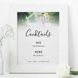 Póster Bebidas con firma Minimalista simple y moderna de