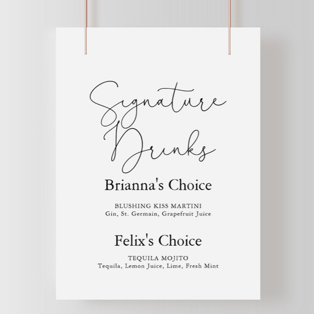 Póster Bebidas con firma Rótulo elegante de caligrafía si (Subido por el creador)