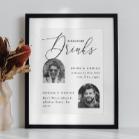 Bebidas con fotografía de novia y de Groom | Barra