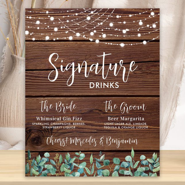 Póster Bebidas con nombre personalizado Verde decorativo  (Subido por el creador)