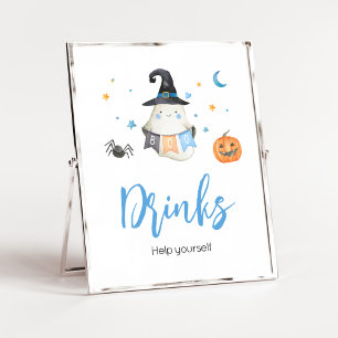 Póster Bebidas de Baby Shower de Fantasma Azul de Hallowe