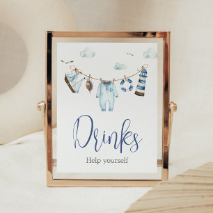 Póster Bebidas de Baby Shower Nautical Ahoy