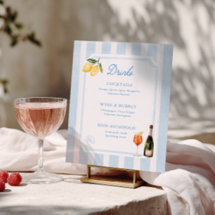 Póster Bebidas de Boda Amalfi Dolce Vita Italia