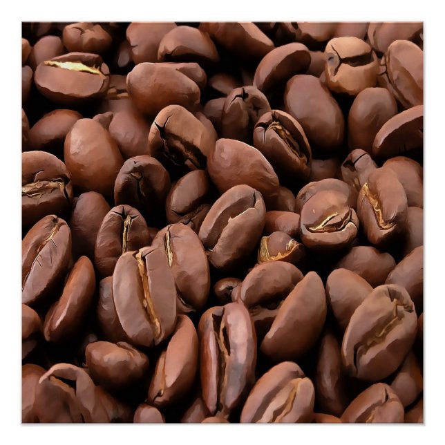 Póster Bebidas de café tostadas artísticas (Anverso)