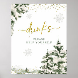 Póster Bebidas de cumpleaños por primera vez en el bosque