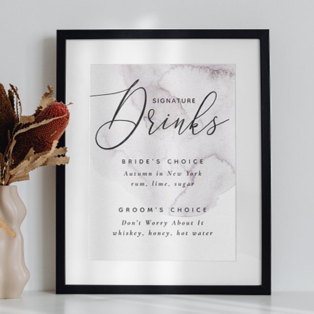 Póster Bebidas de firma. Boda violeta y elegante (Subido por el creador)