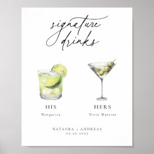 Póster Bebidas de firma de cócteles contemporáneos