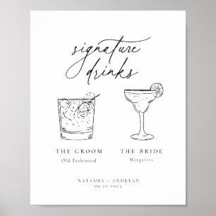 Póster Bebidas de firma Minimalistas de Moda contemporáne