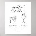 Póster Bebidas de firma Minimalistas de Moda contemporáne<br><div class="desc">Moda contemporánea bebidas con firma minimalista,  poster de señas bodas.</div>
