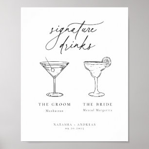 Póster Bebidas de firma Minimalistas de Moda contemporáne