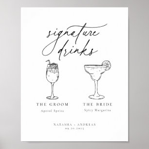 Póster Bebidas de firma Minimalistas de Moda contemporáne